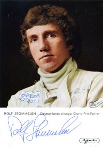 Rolf Stommelen (1943 – 1983), první německý jezdec F1 nové éry (podobizna 1971) 