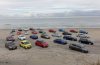 Zúčastněné typy automobilů na pláži v dánském Tannisby