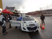 Nový soutěžní automobil Hyundai i20 WRC před startem na polygonu ADAC Gründau u Frankfurtu